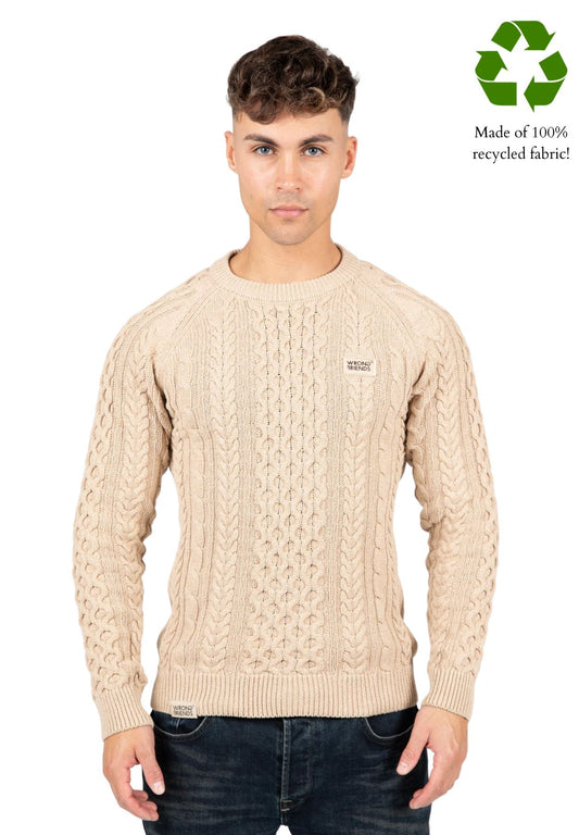 CORBY CABLE KNIT SWEATER (FW24-25) - BEIGE