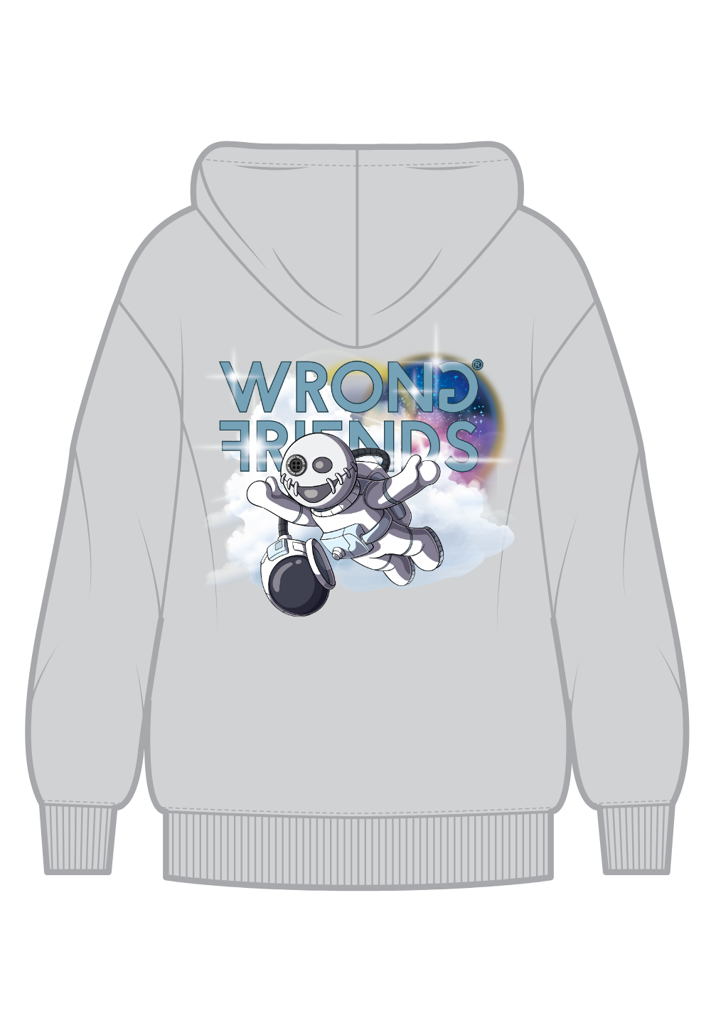 INTO SPACE HOODIE LIGHT GREY